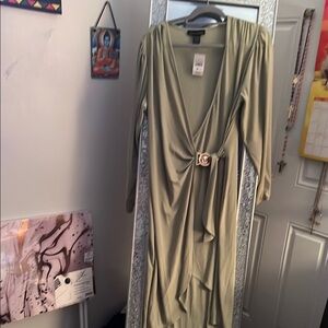 Elegant Olive Green Dress